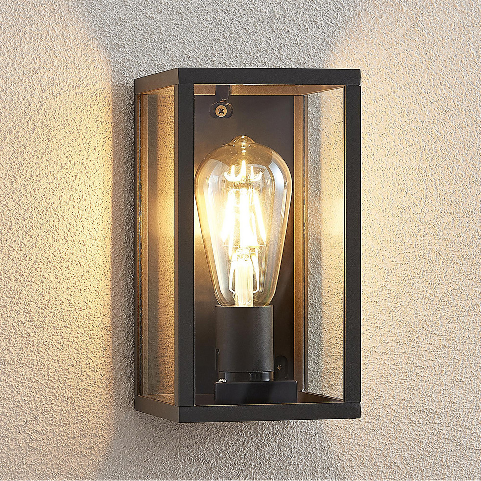 Lindby Filimon utomhusvägglampa, svart från Lindby