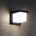 Cube-shaped Desella LED outdoor wall light