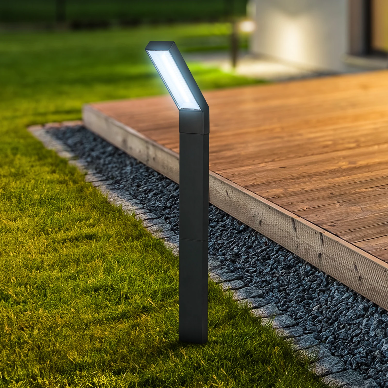 Solar-powered LED ground spike light 3796015, black, plastic, CCT
