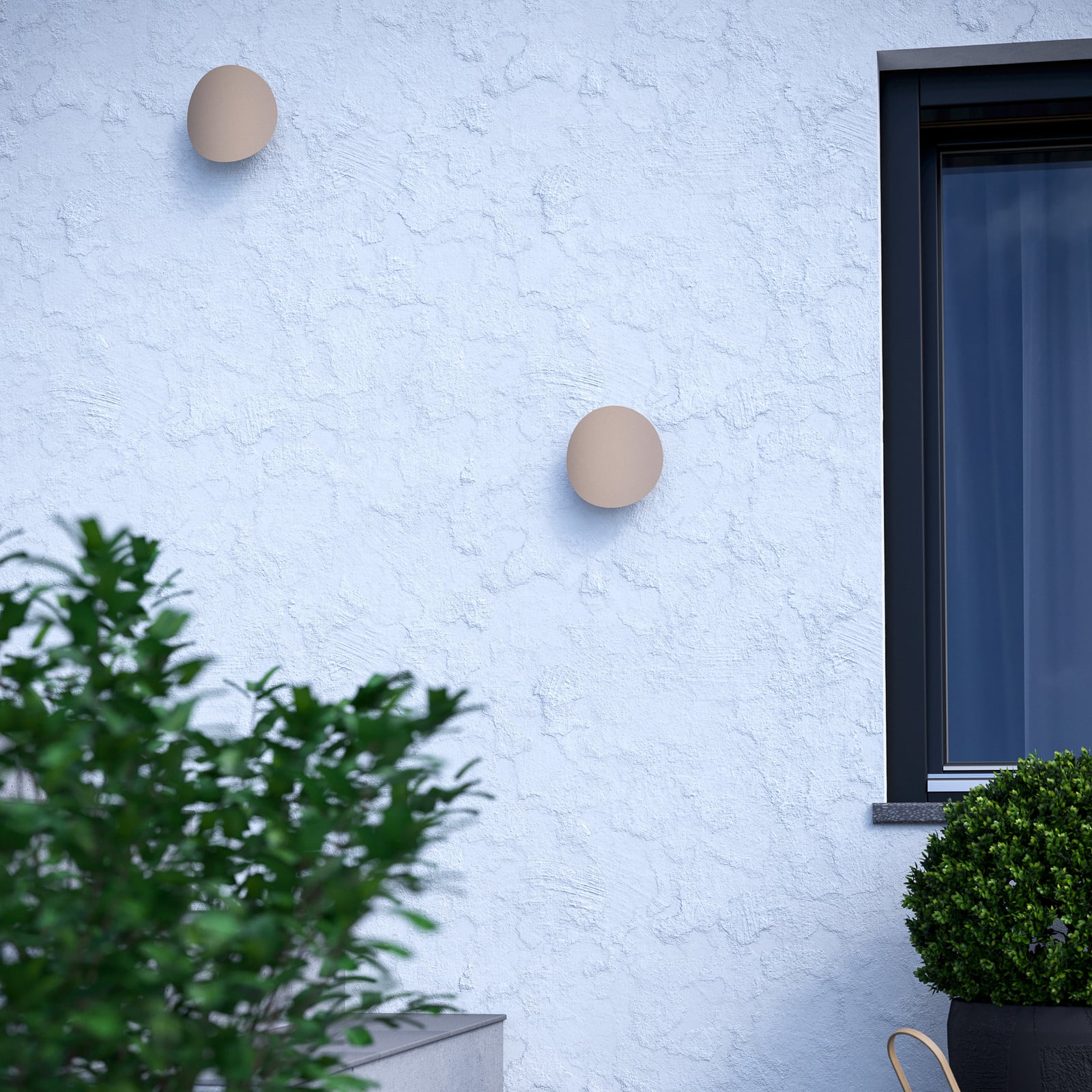 Briale LED vanjska zidna svjetiljka, boje pijeska, visine 20 cm, metalna