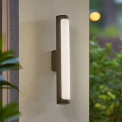 Aplique LED para exterior Lucande Tuberia, antracita, metal, Ø 7 cm
