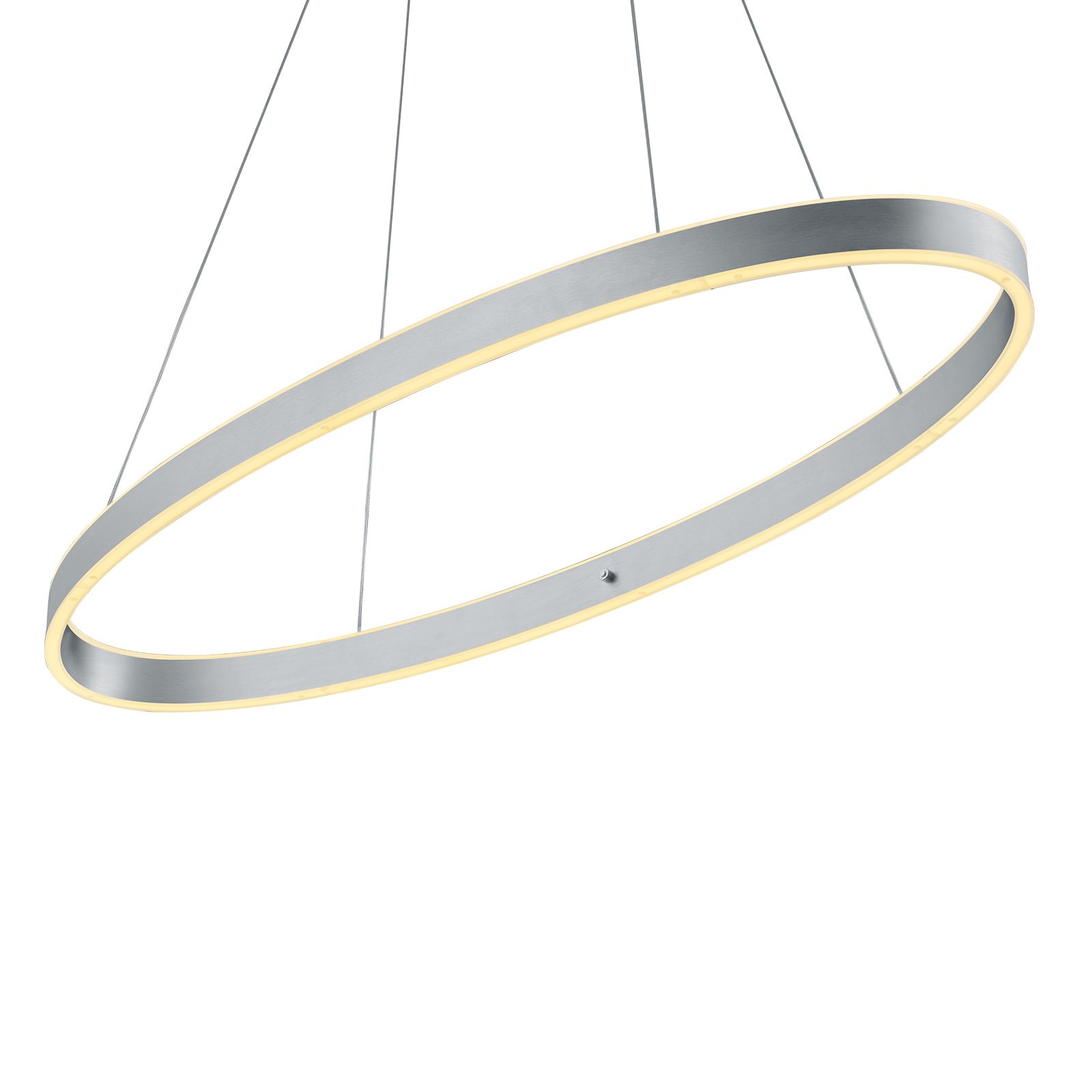 Delta LED-hængelampe, rund, mat aluminium
