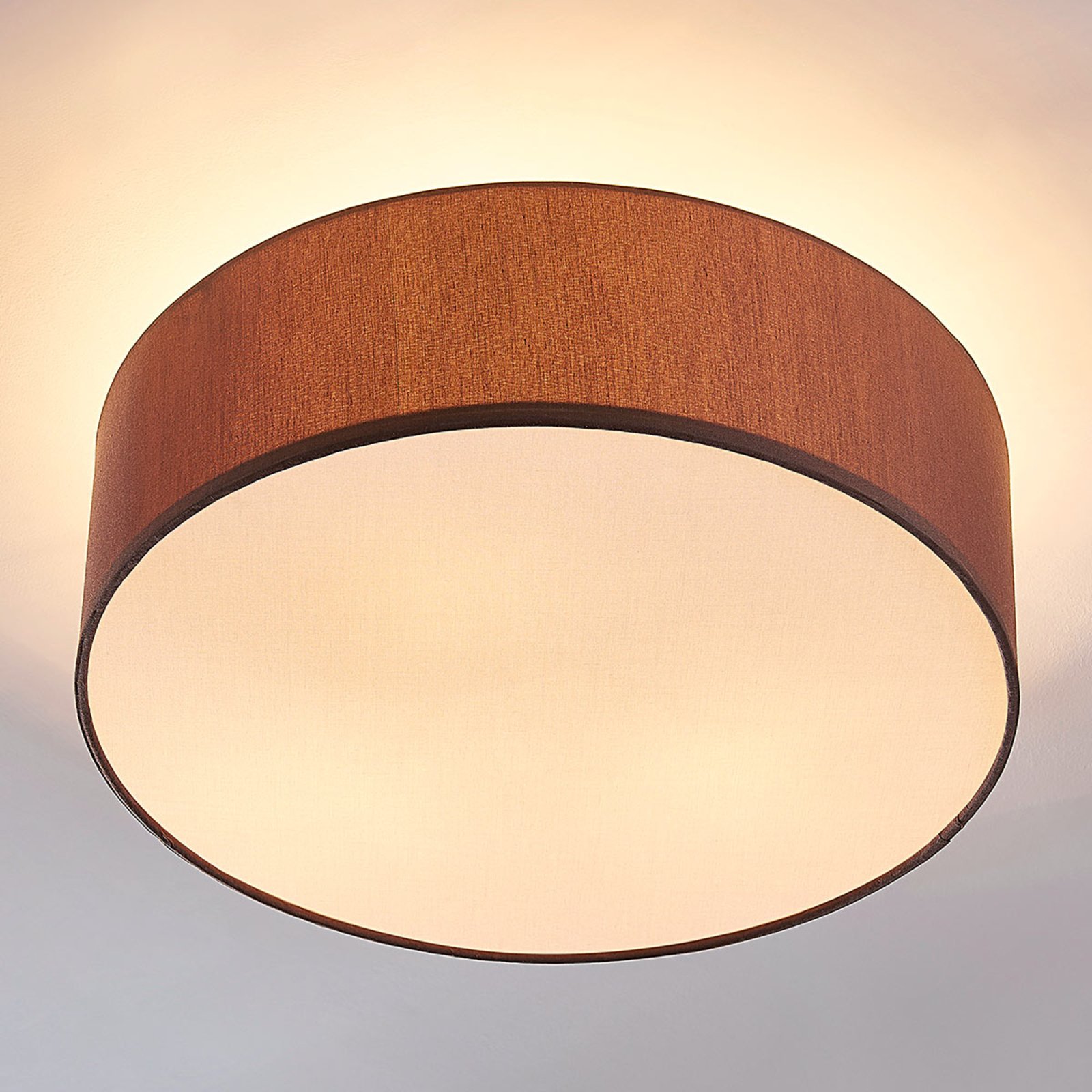 Sebatin Plafondlamp Ø40 Brown/White/Nickel - Lindby