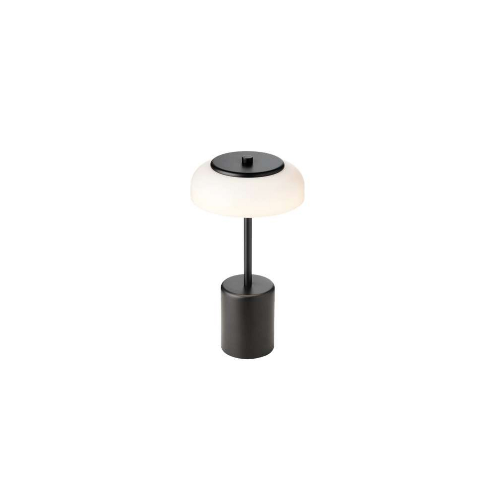 Nuura LED tölthető asztali világítás Blossi, magasság 26 cm, fekete/opál