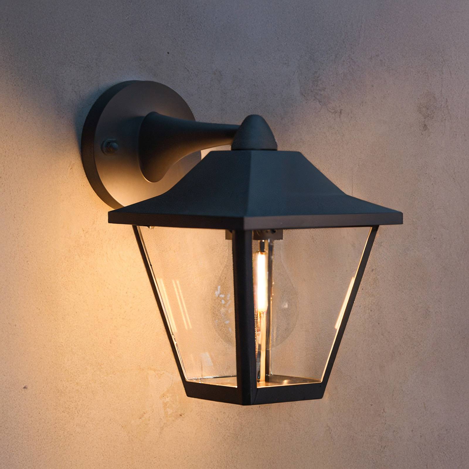 Applique d'extérieur Philips Juli, noire, métal, IP44, E27