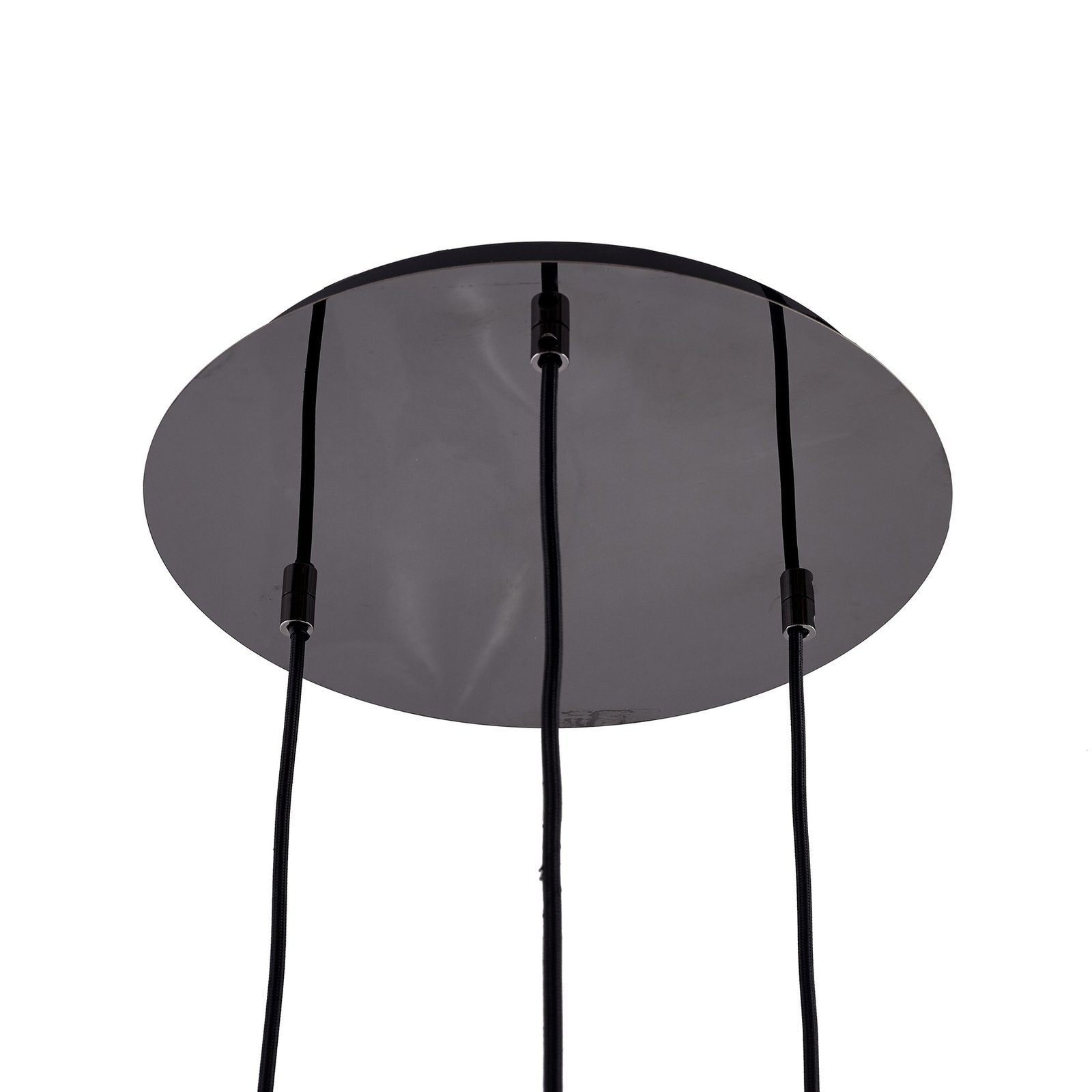 Lucande Suspension Jarven, à 3 lampes, noir, verre