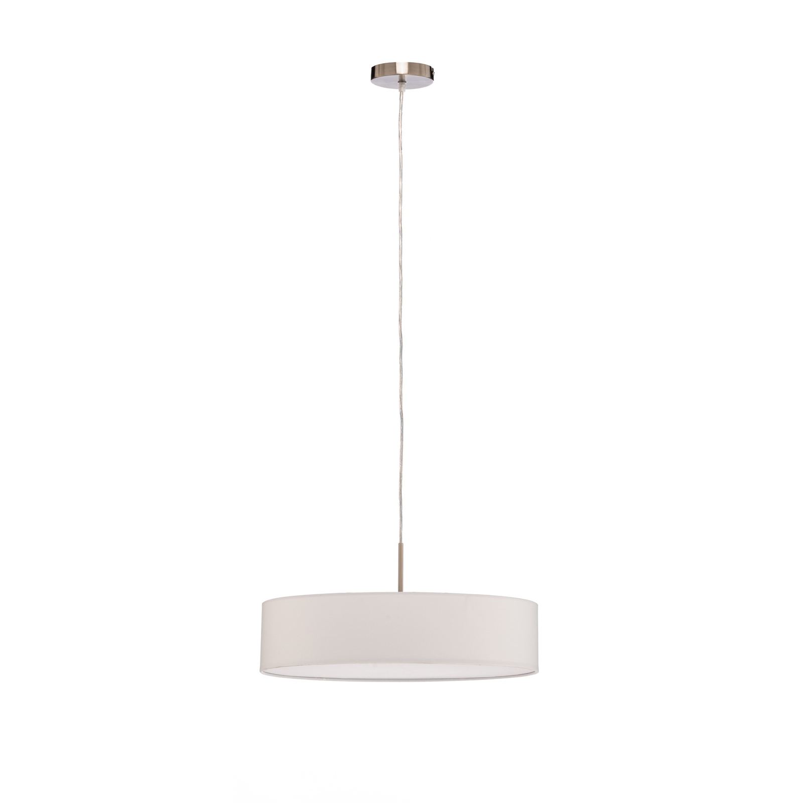 Lindby hanglamp Sebatin, Ø 50 cm, crème, stof, E27