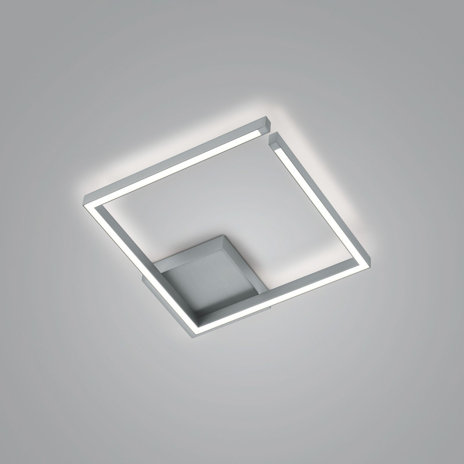 Plafonnier LED Yoko up/down, carré, nickel