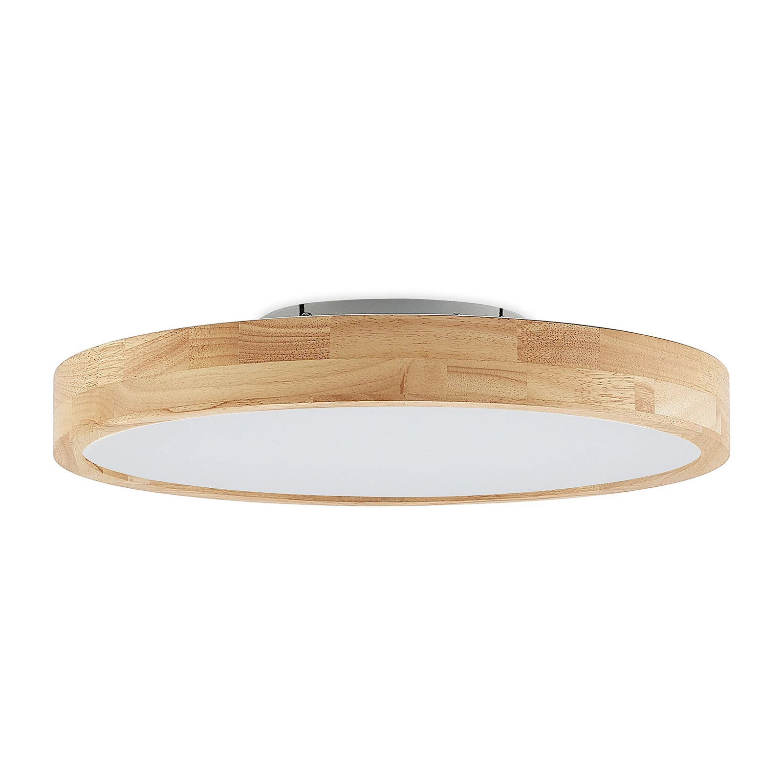 Lámpara LED de techo Lindby Lanira, Ø 50 cm, madera, control remoto, CCT