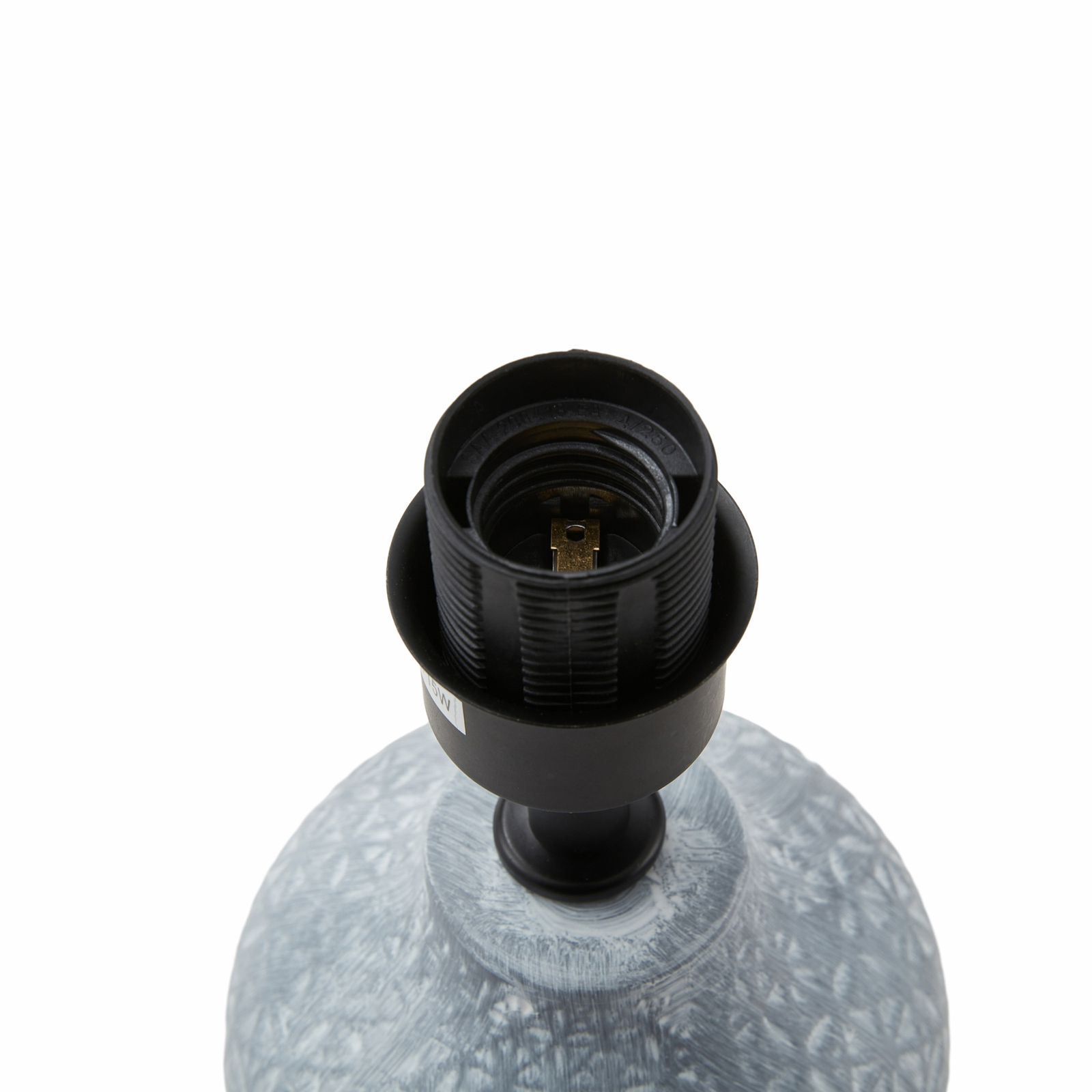 Lampada da tavolo Lindby Thalassia, grigio/nero, Ø 20 cm, ceramica