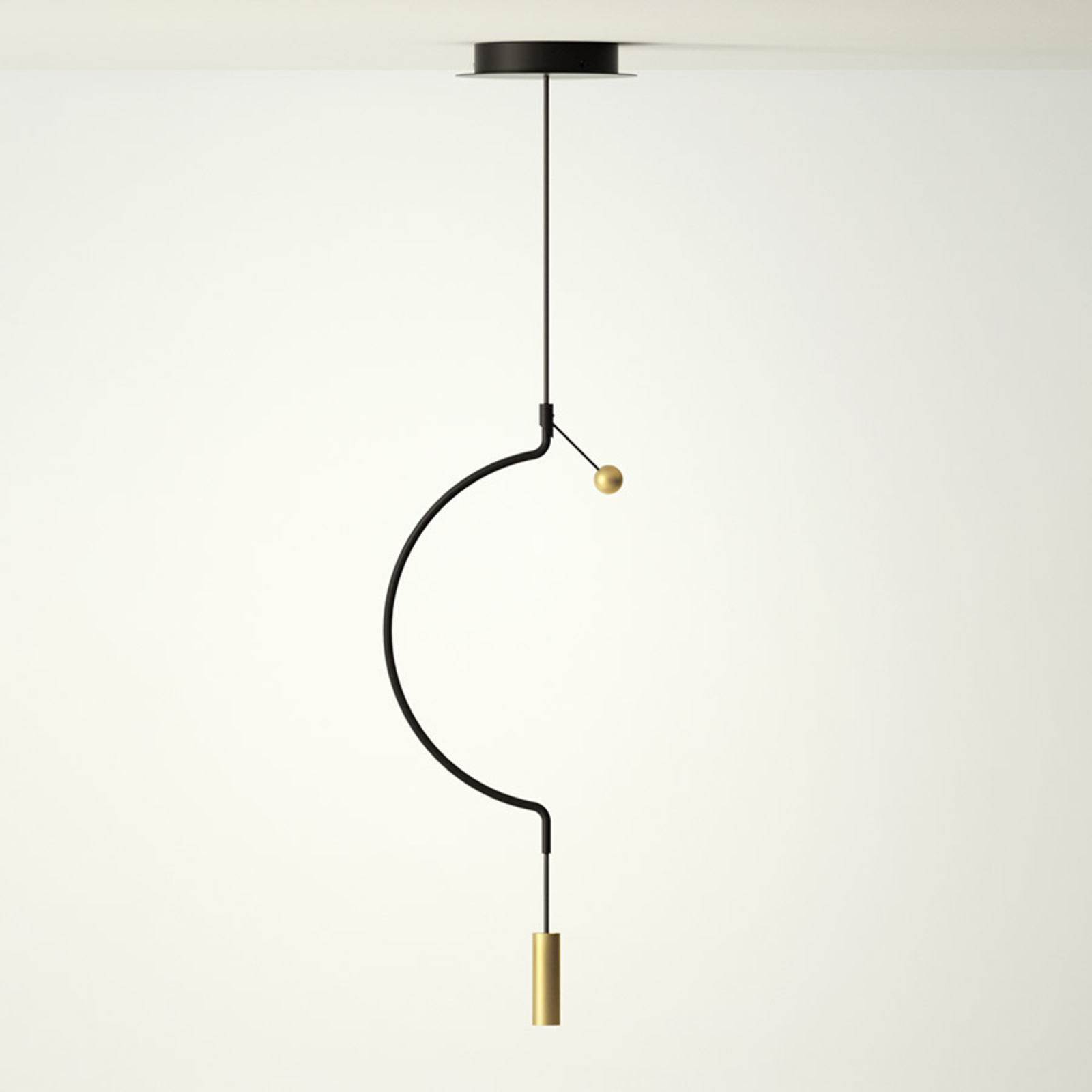 Axolight Liaison P1 pendant lamp black/gold 32 cm