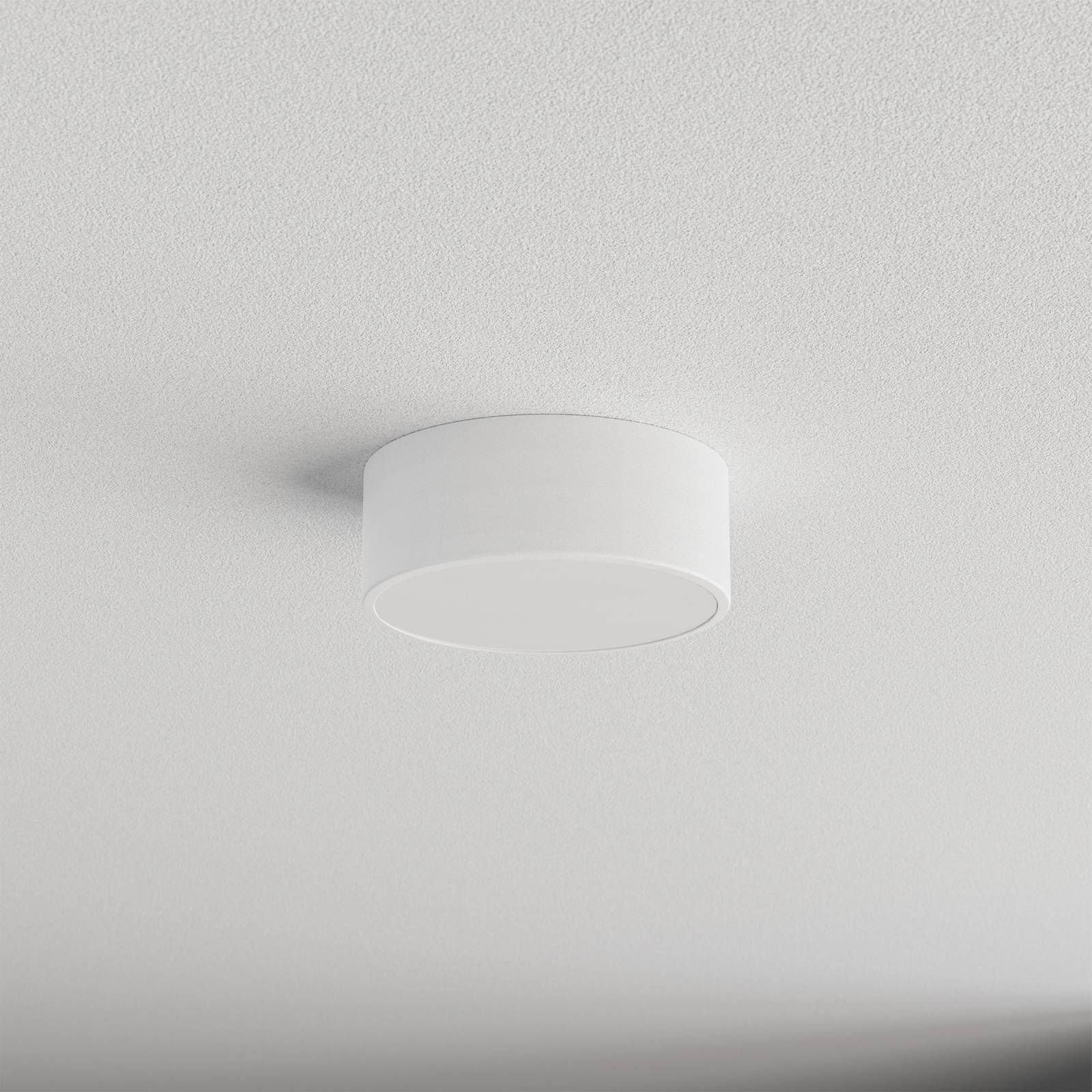 Lampa sufitowa Cleo 200, biała, czujnik, IP54, Ø 20 cm, metal