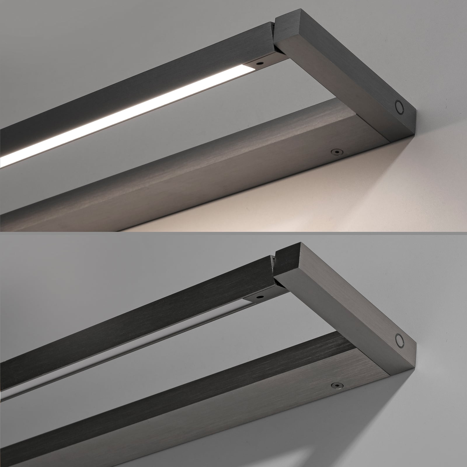 Puro LED-Wandlampe, grau, Breite 100 cm, Alu, Dimmer - PURE Puro LED-Wandlampe, grau, Breite 100 cm, Alu, Dimmer - PURE