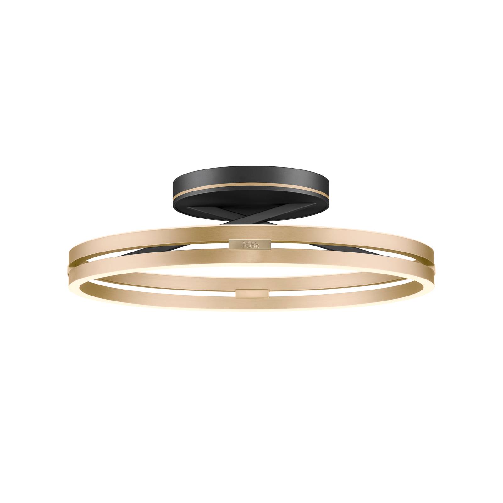 PURE LED-Deckenlampe Loop messing schwarz Metall Ø 60 cm CCT