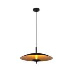 Vulcan LED pendant light, black/gold, Ø 47 cm, dimmable