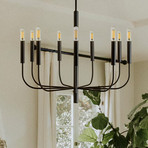 Kronleuchter Brianna, schwarz, Ø 84 cm, 9-flammig, Metall