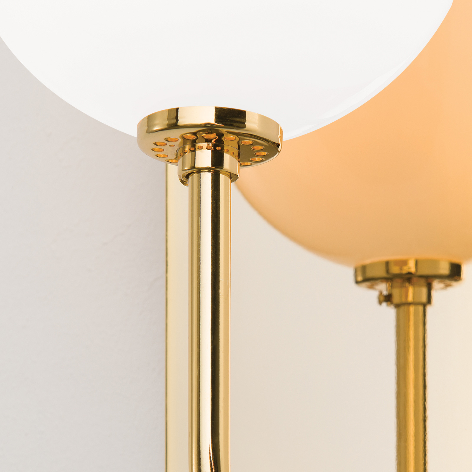 LED wandlamp Pipes in glanzend goud