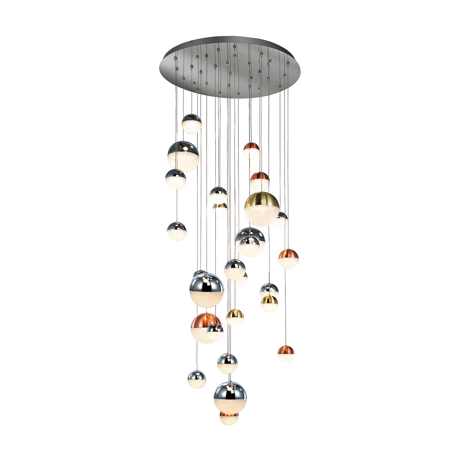 LED piekaramais gaismeklis Sphere, 27 gaismas, daudzkrāsains, Ø 83 cm,