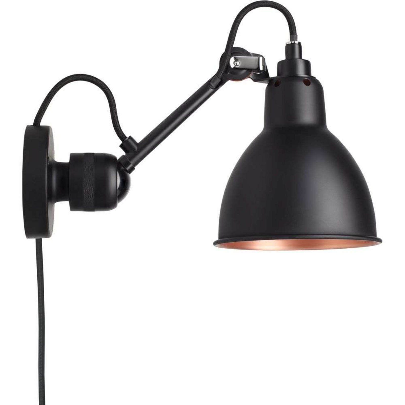 304CA Wandleuchte Schwarz/Schwarz/Kupfer Lampe Gras - Wohnzimmer - Metall