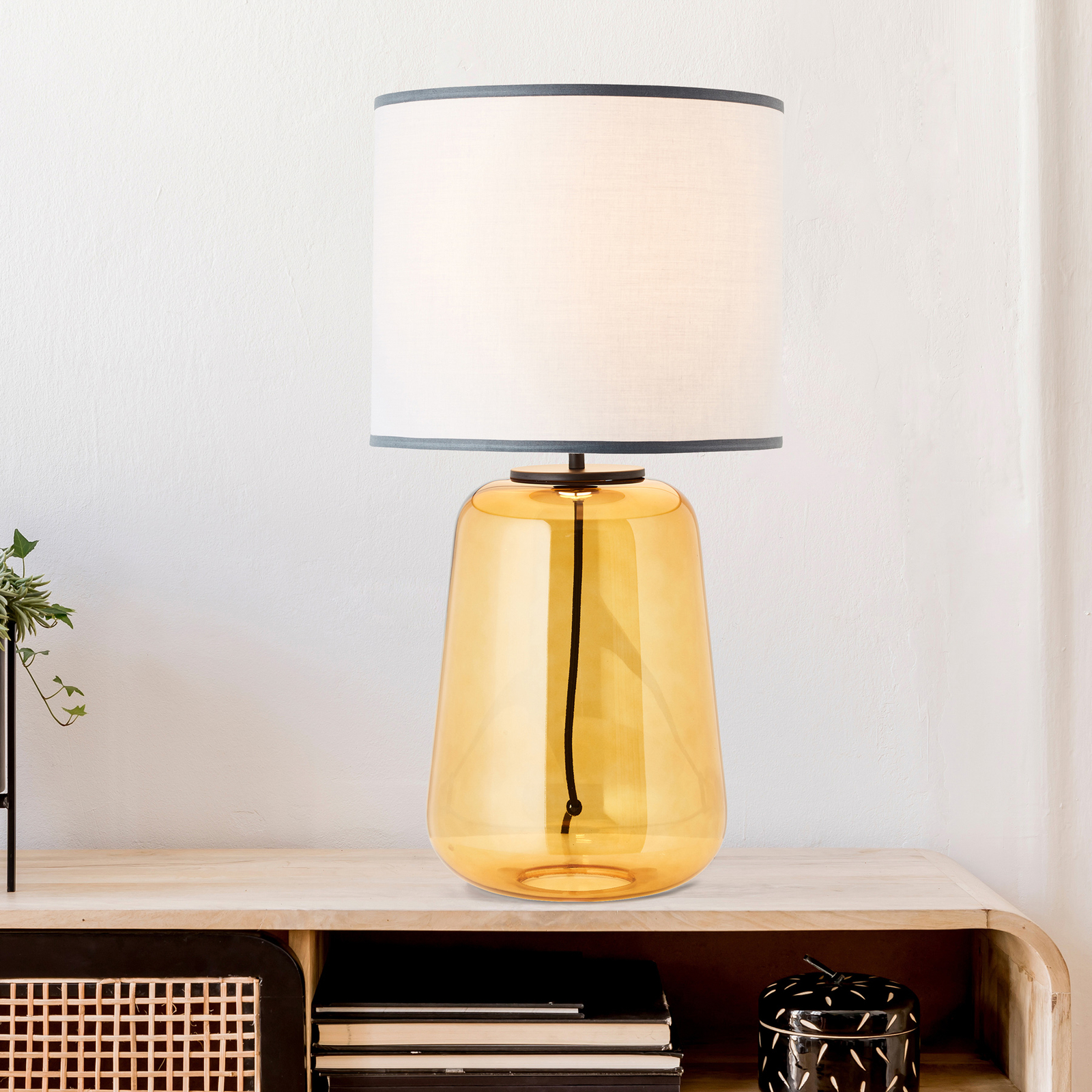 Lámpara de mesa Hydra altura 56,5 cm gris/amarillo
