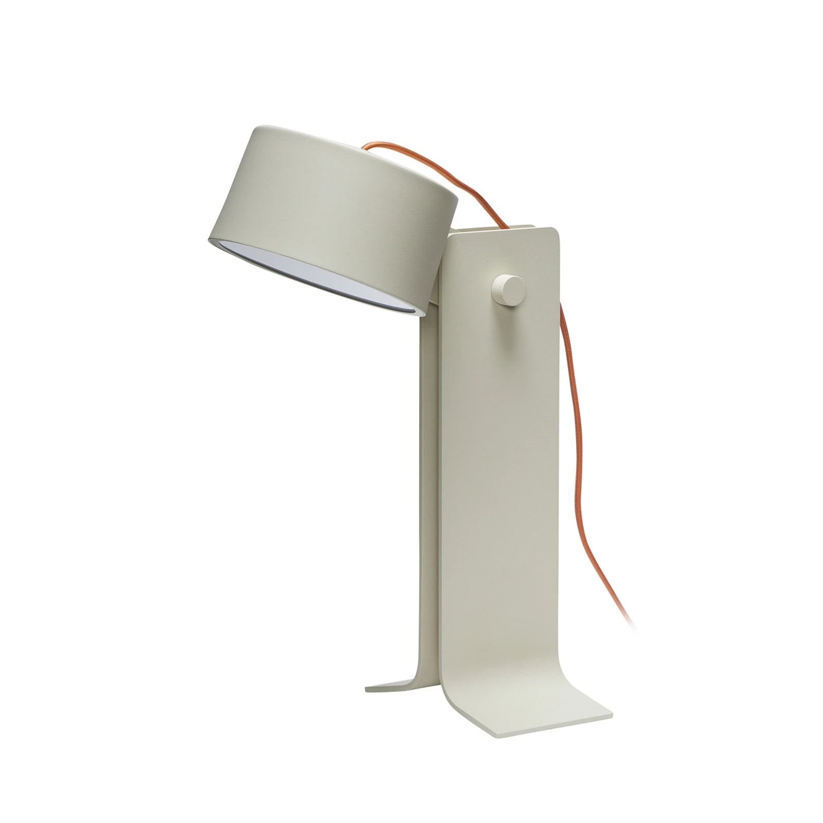 Hübsch Lámpara de mesa LED Crea, color arena, aluminio, hierro