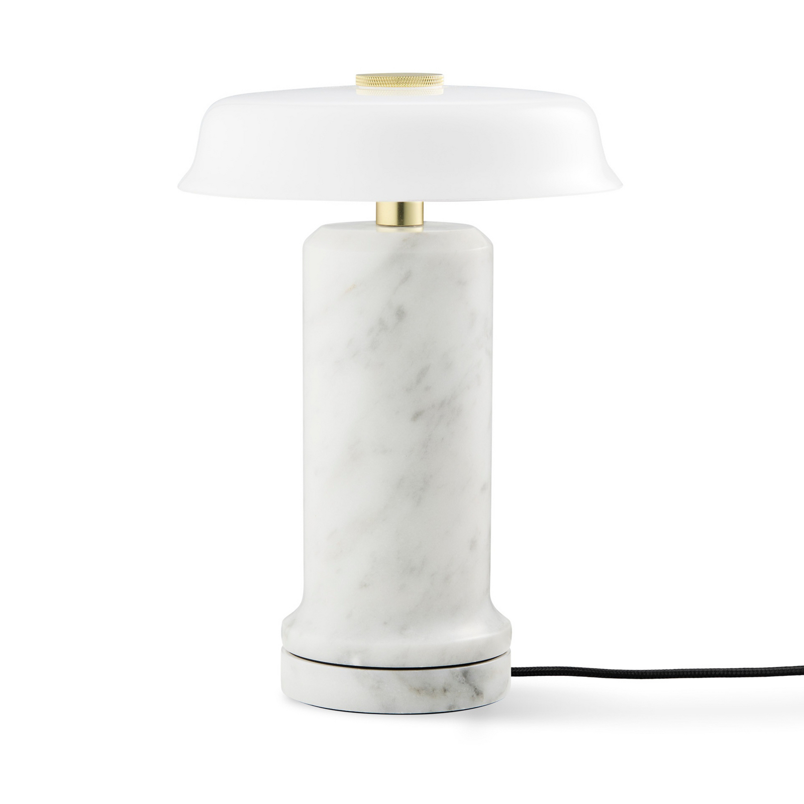 LED-akutoitel laualamp Trip No. 2, carrara/valge, marmor, klaas