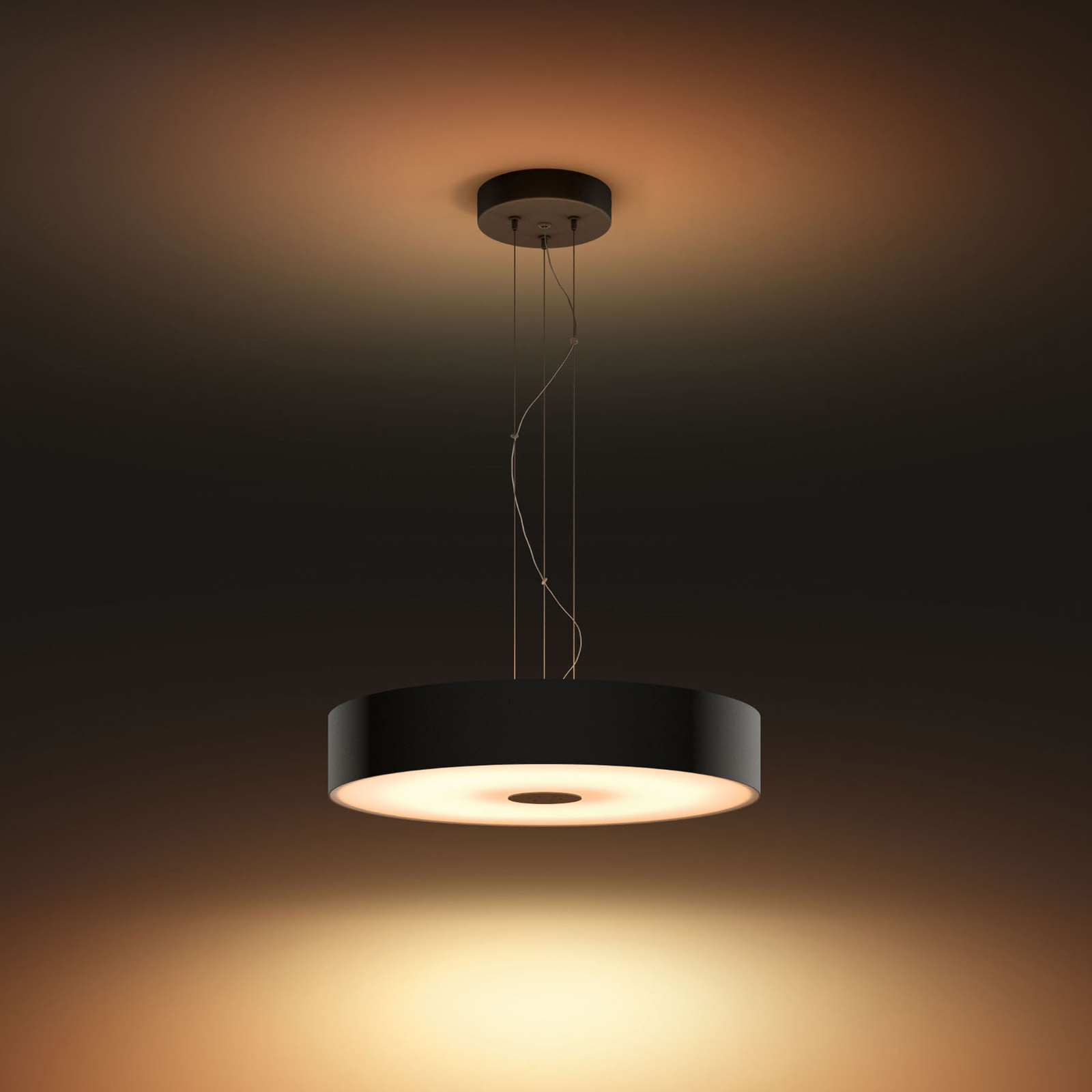 PHILIPS HUE Philips Hue White Ambiance Fair hanging lamp black, for Living / Dining Room, glass, metal, plastic, 33.5 W, energy efficiency: A+