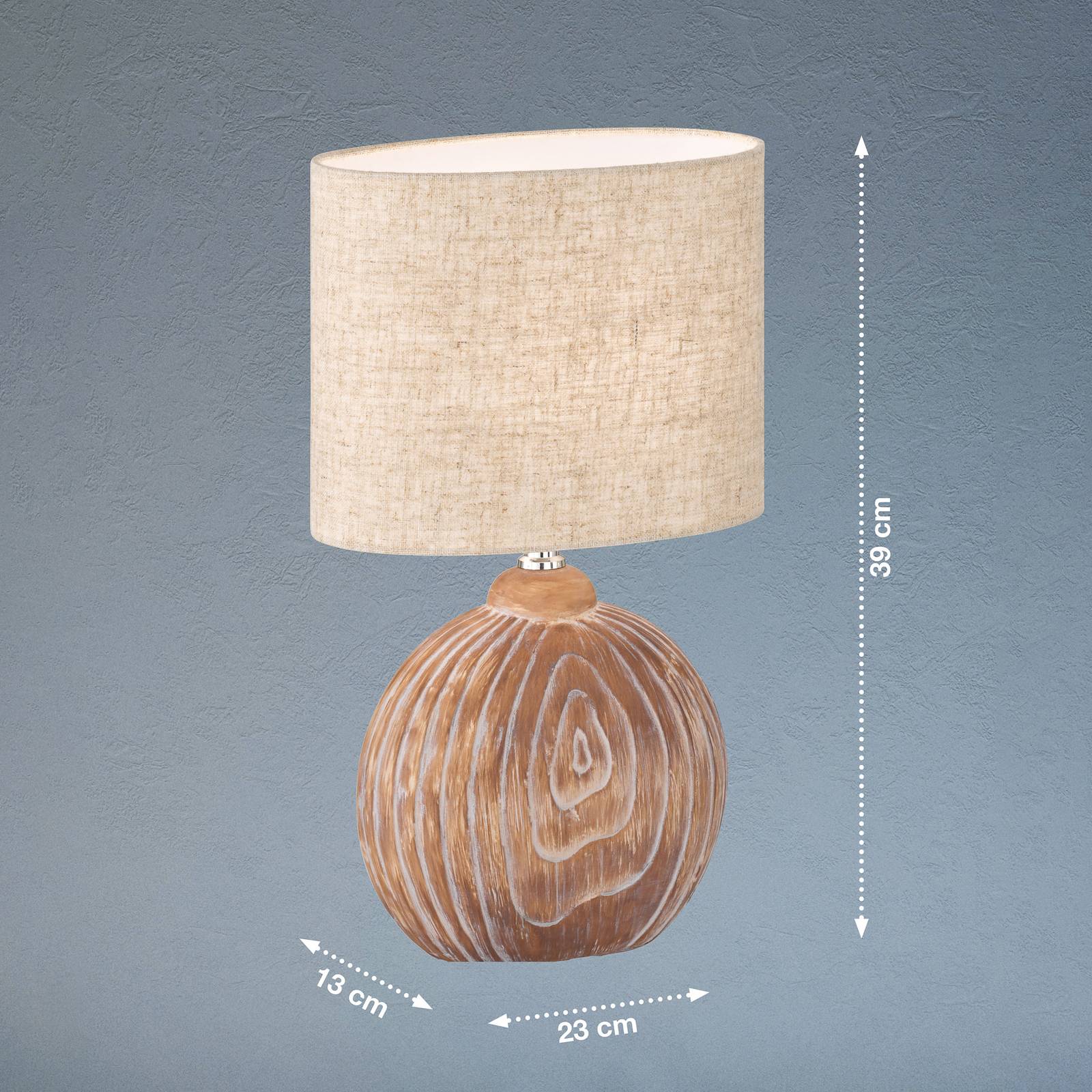 Tobse-pöytälamppu puunvärinen/hiekka korkeus 39 cm