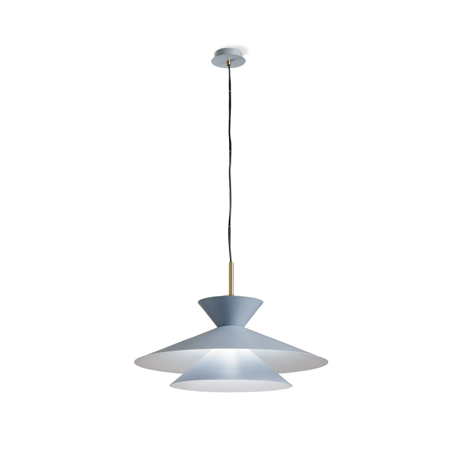 Lampada a sospensione Kim, blu cielo, Ø 60 cm, metallo