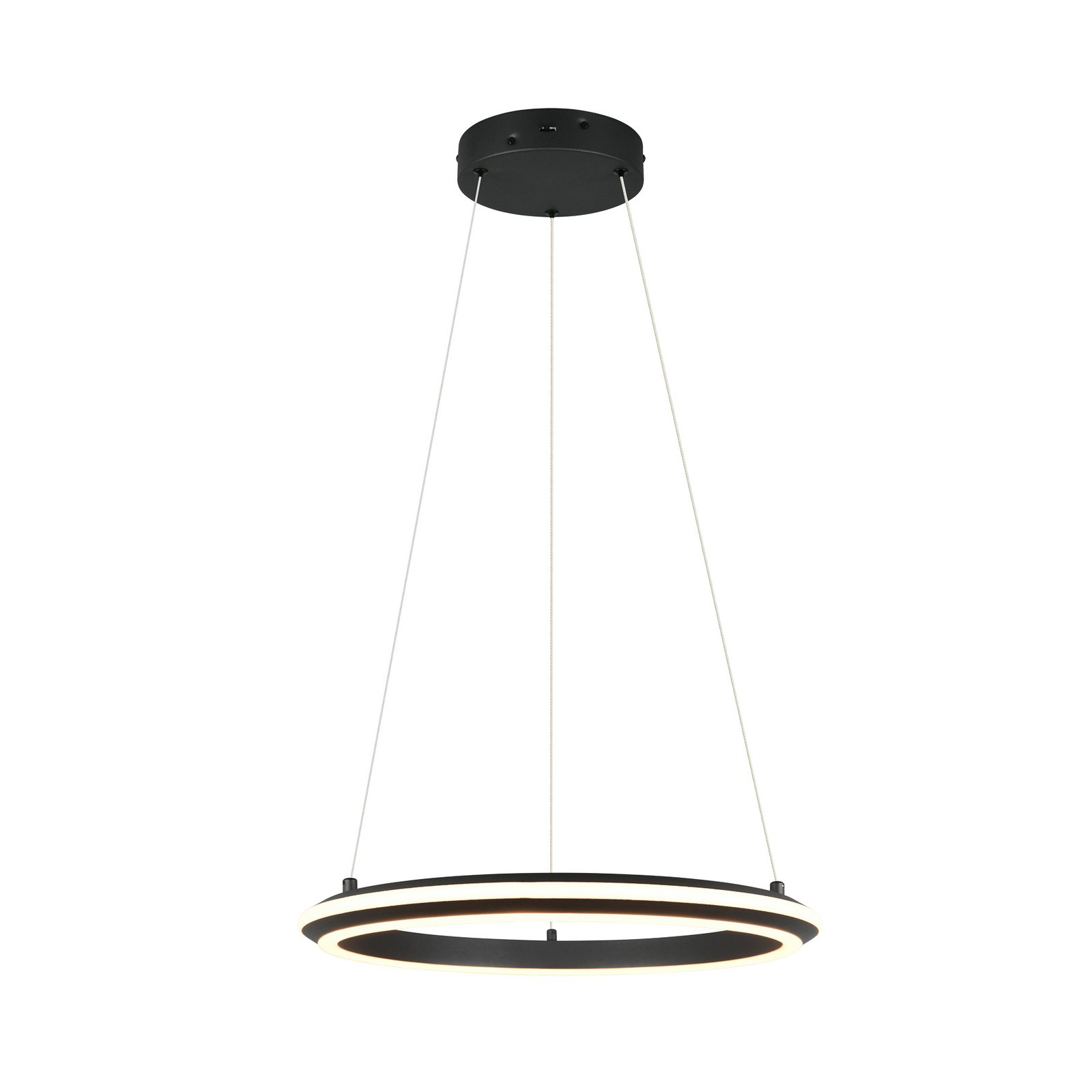 LED висяща лампа Amador, Ø 45 cm, матово черно, метал, CCT LED висяща лампа Amador, Ø 45 cm, матово черно, метал, CCT