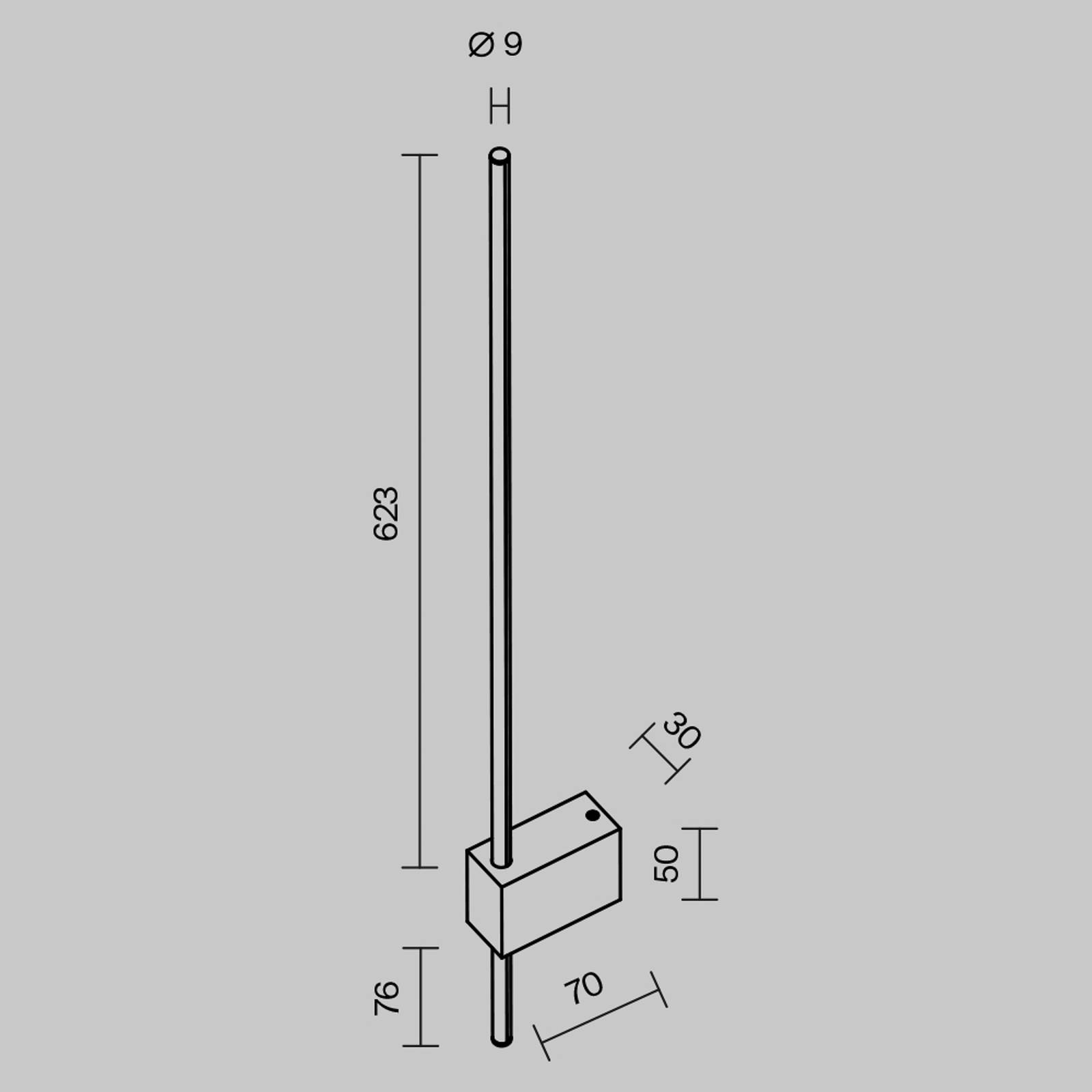 Maytoni kinkiet LED Pars, 62,3 cm, czarny/złoty, aluminium