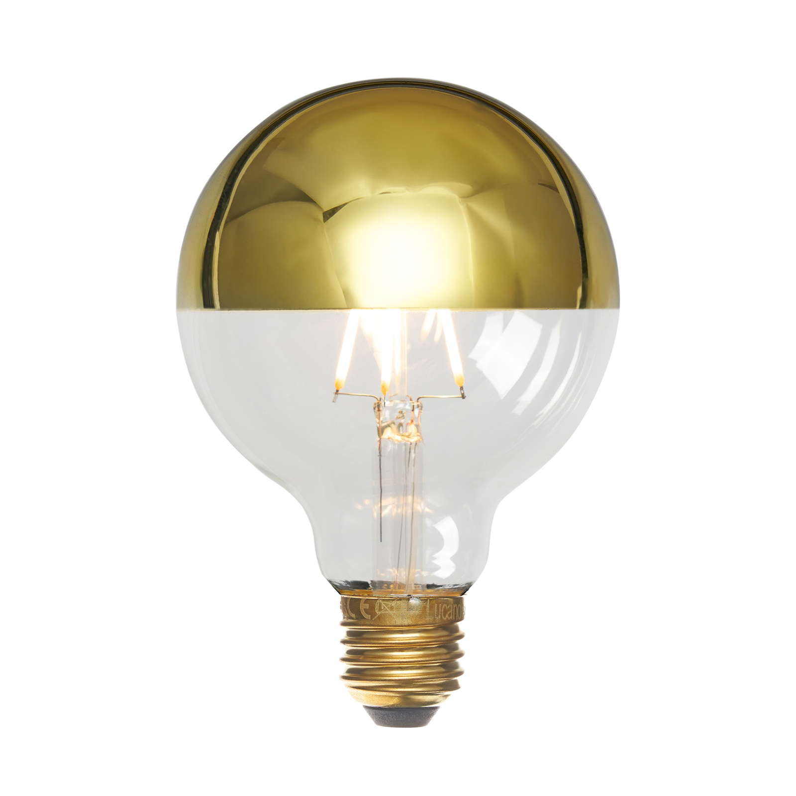E27 3,8W lampadina LED dicroica G95, 2.700K oro 2x