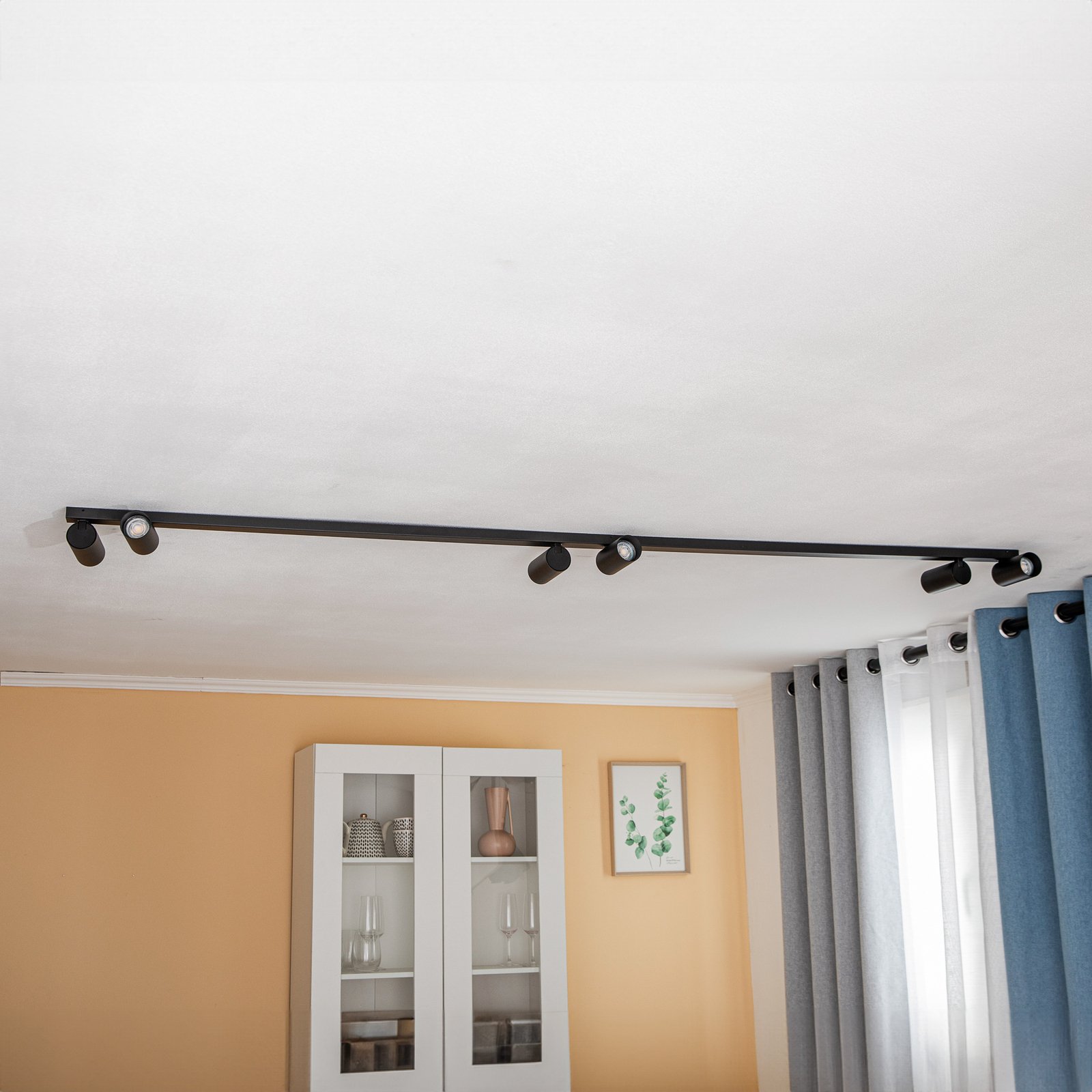 Spot pour plafond Mono VI en noir, à 6 lampes