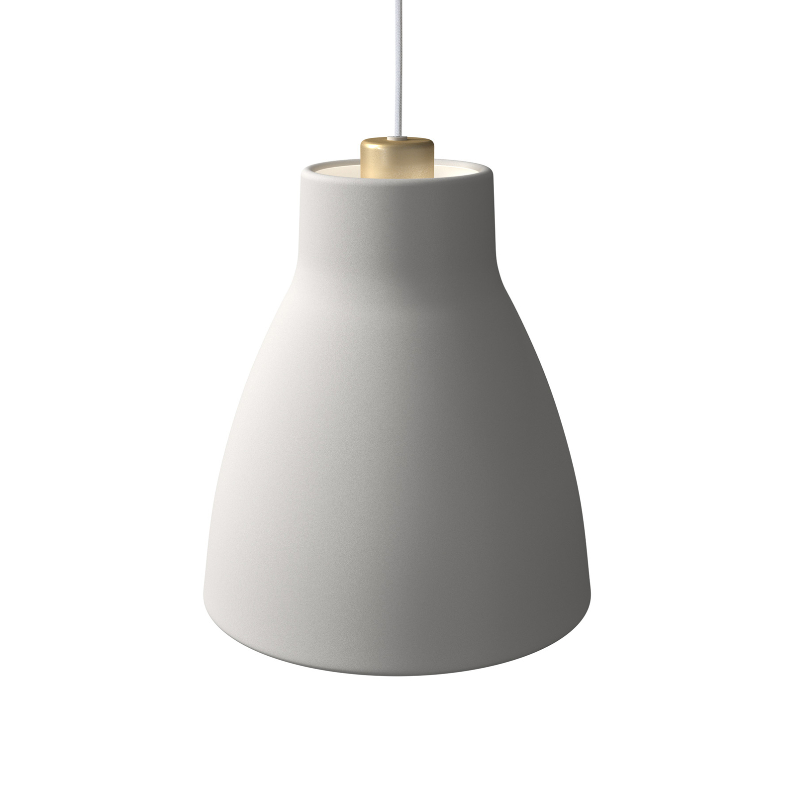 Gong pendant light with metal shade