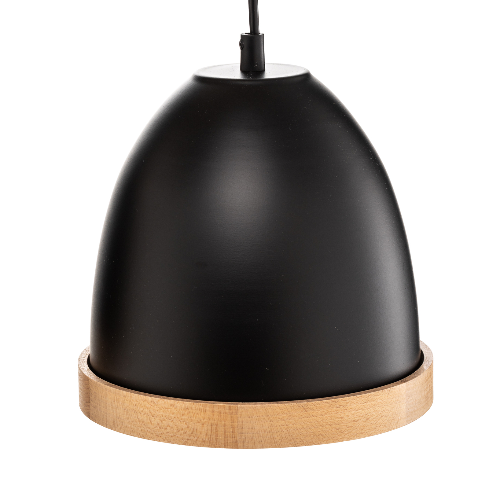 Závesná lampa Studio drevený dekór 3-pl čierna