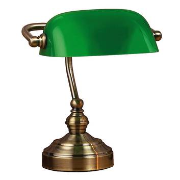 Bankers table lamp, height 25 cm green