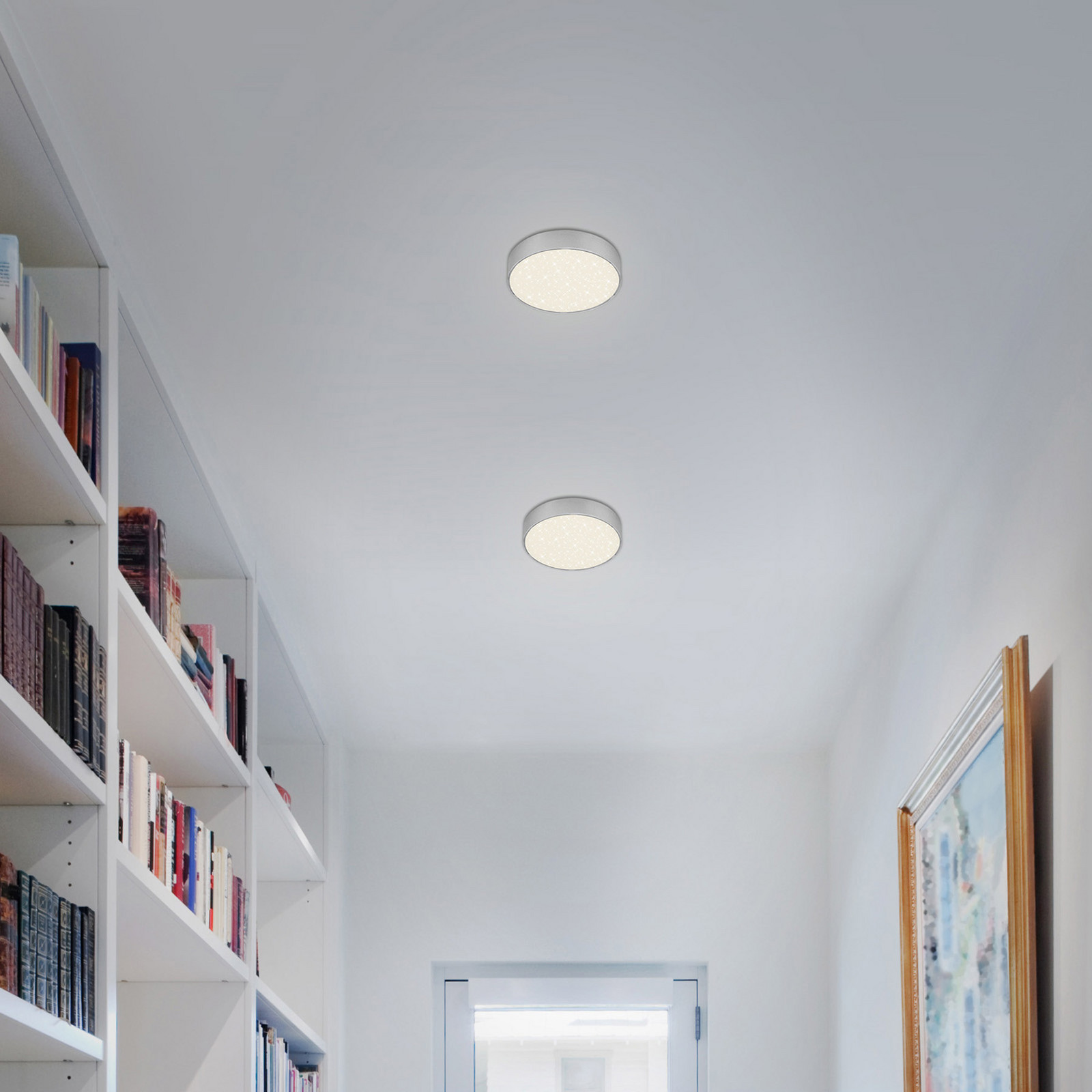 Briloner Plafonieră cu LED Flame Star Ø 157 cm argintiu - Camera de zi / sufragerie - modern - argintiu satinat - Metal