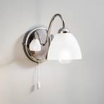 Ariella wall light with glass lampshade