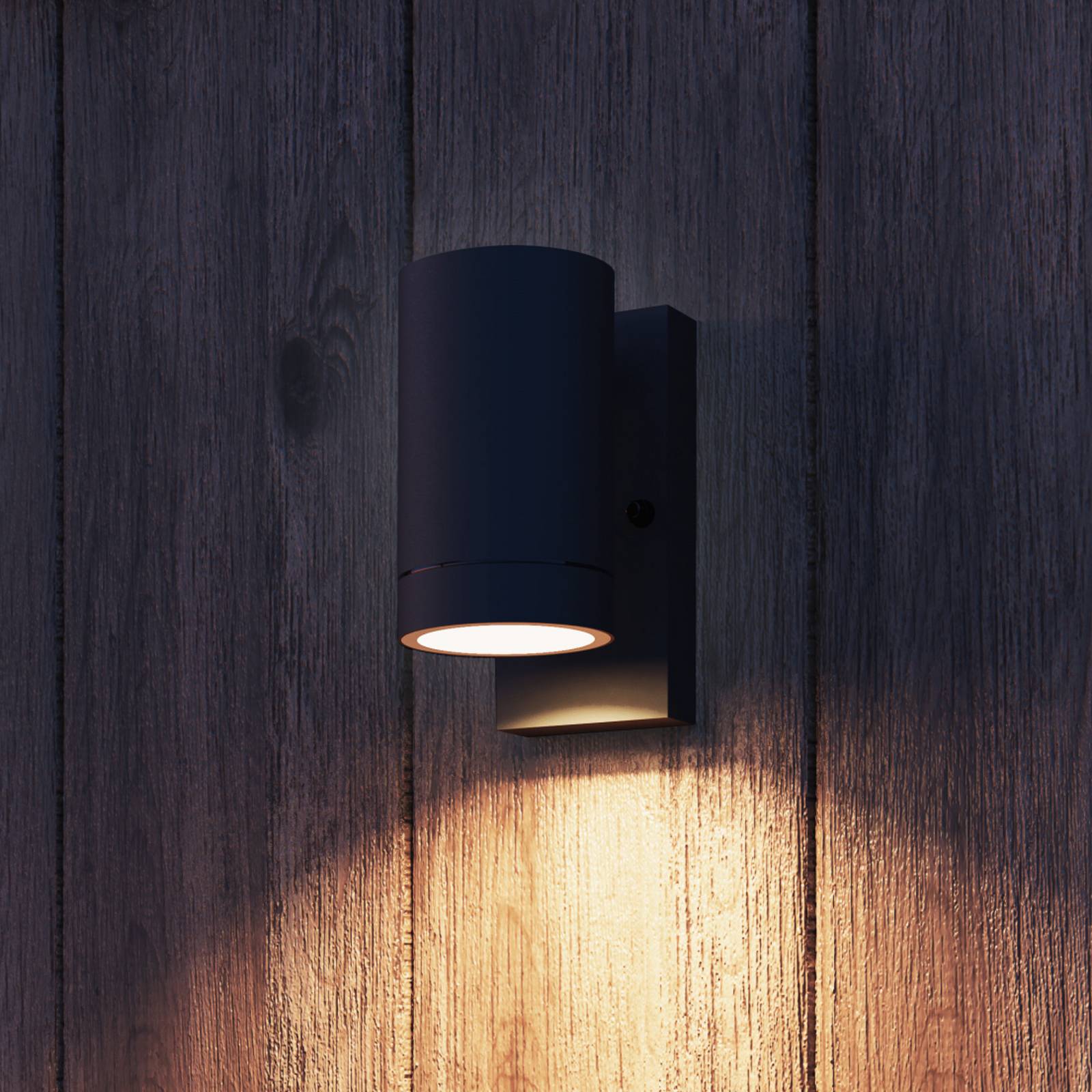 Calex Kinkiet zewnętrzny Alba GU10, Downlight, czarny, czujnik