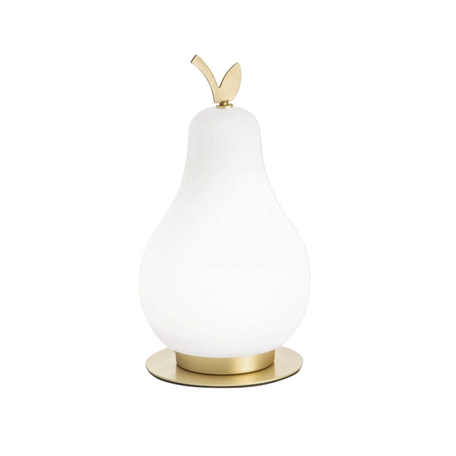 Wilma LED-bordslampa, mässing/vit, glödlampsformad, dimbar