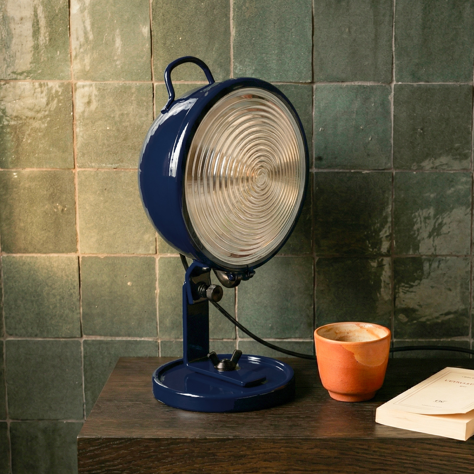 Aluminor Jeep table lamp, midnight blue, aluminium, glass, steel, E14 Aluminor Jeep table lamp, midnight blue, aluminium, glass, steel, E14