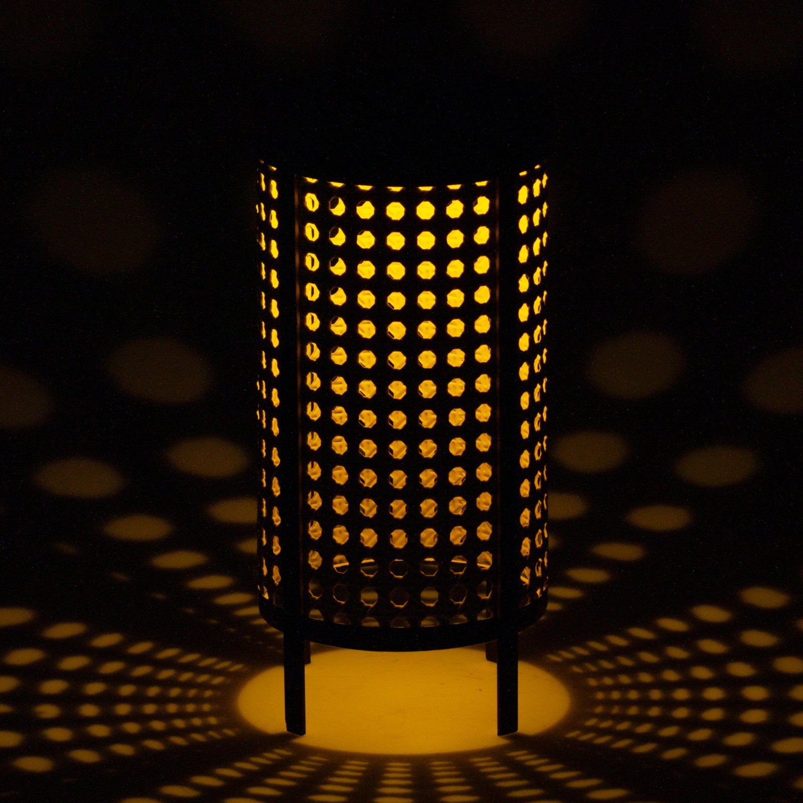 LED-bordlampe 48929, høyde 26 cm, svart/beige