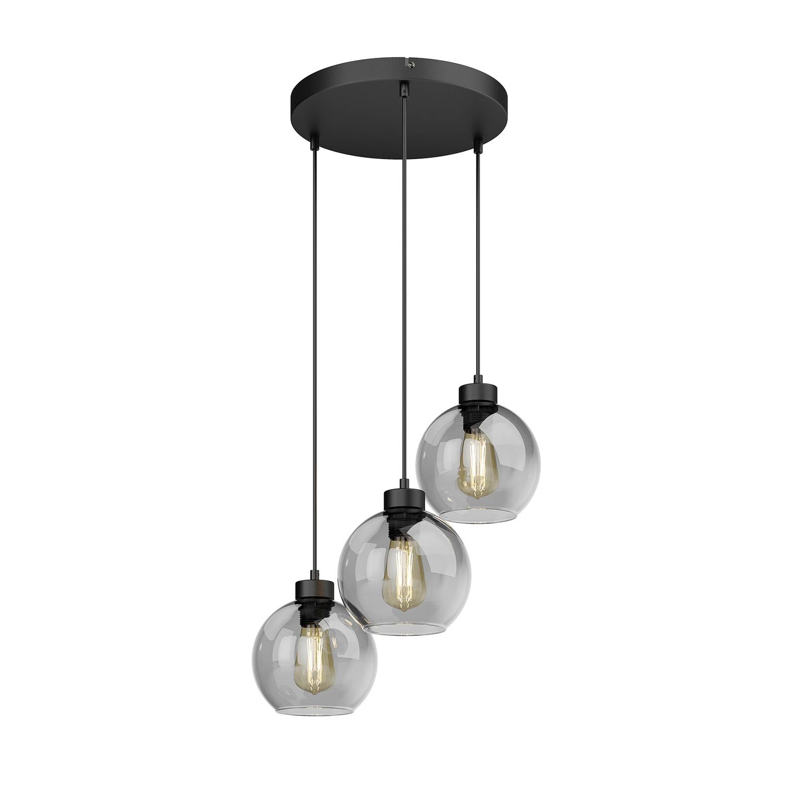 Euluna Glass Pendant Light - Living / Dining Room - Hanging Light - dimmable - Modern - Black