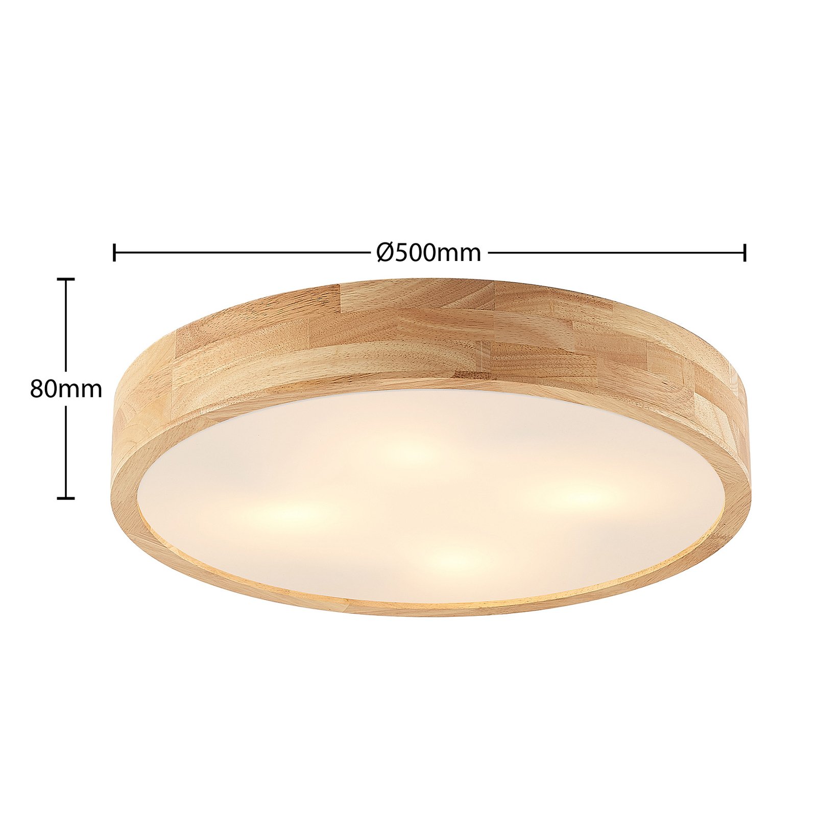 Tanju Plafonnier Ø50 Wood/White - Lindby