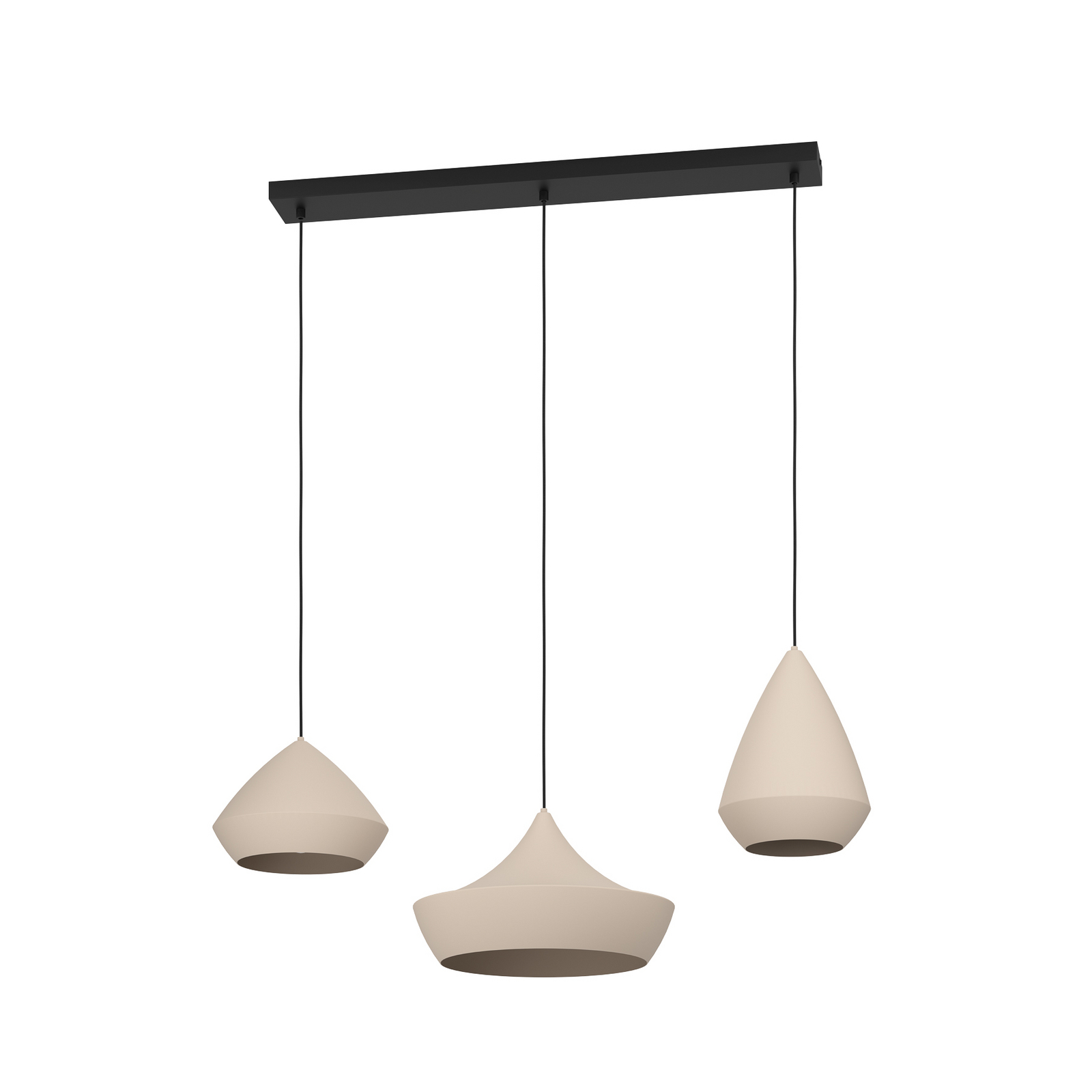Suspension Torremolinos, beige, 93 cm, à 3 lampes - Stars of Light