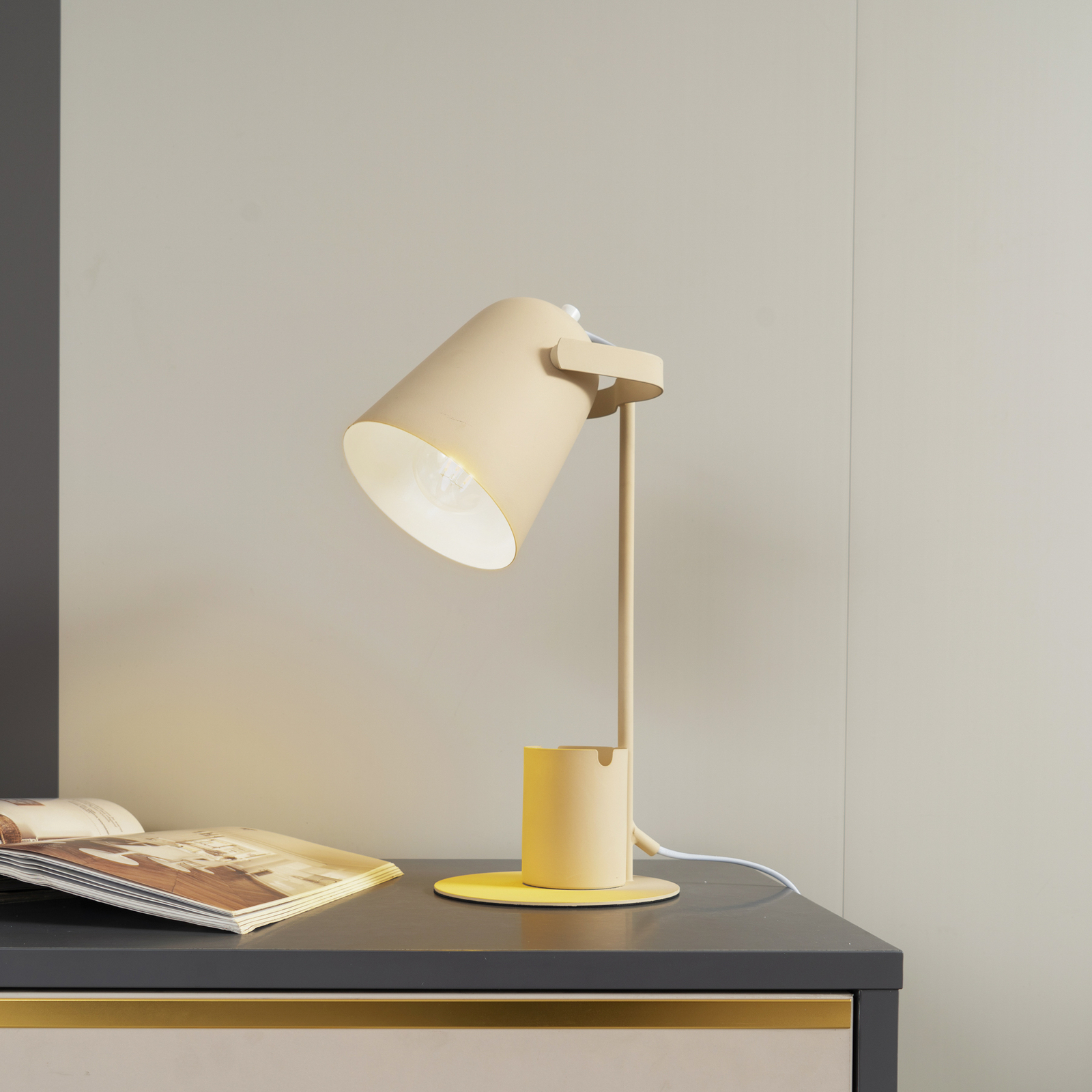 Ilmar Tischleuchte Beige - Lindby