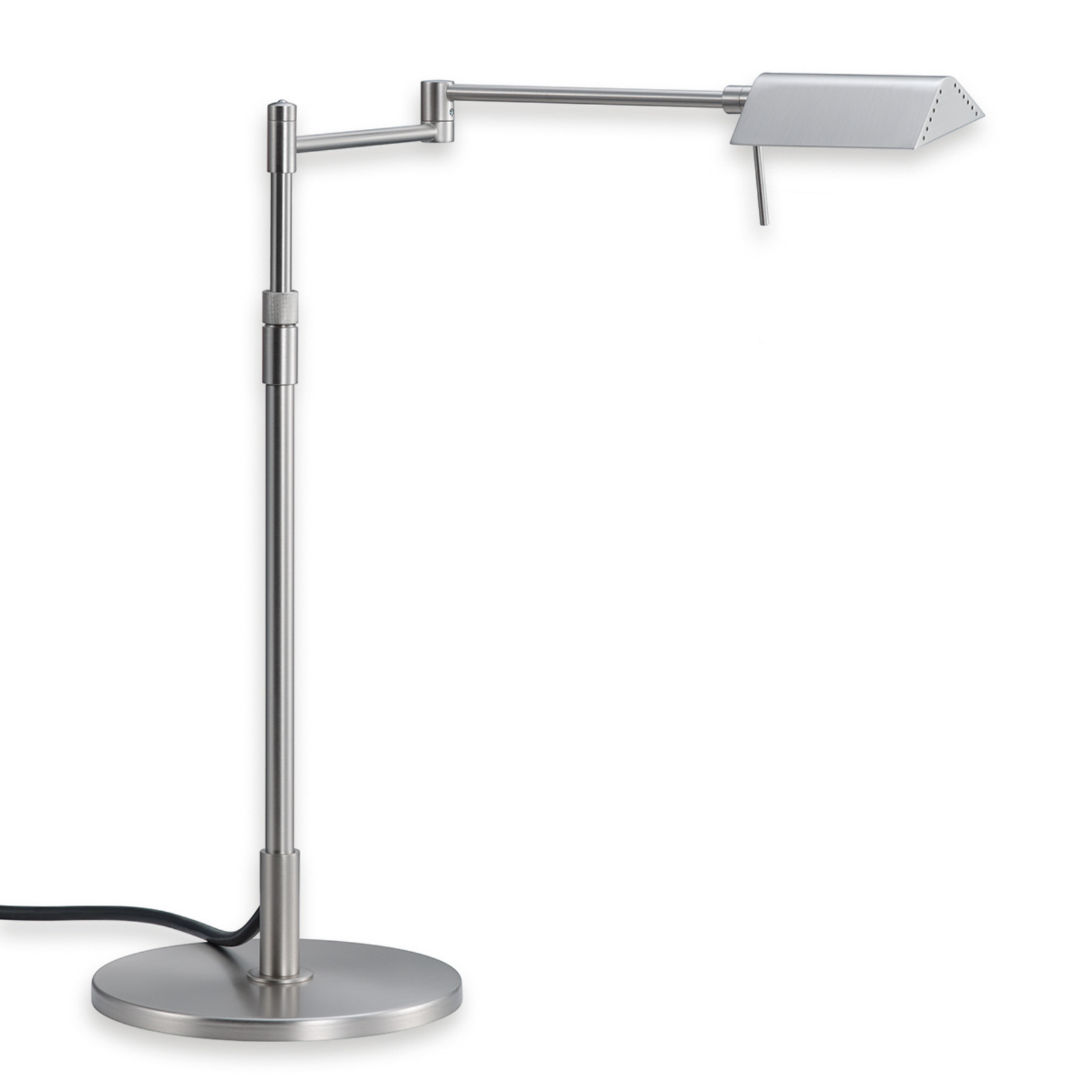 Knapstein Dimmable LED table lamp Pure matt nickel, for Workroom / Office, brass, 3 W, energy efficiency: A+, H: 47 cm