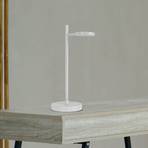 LED table lamp Lupa, white, height 45 cm, metal, touchdim