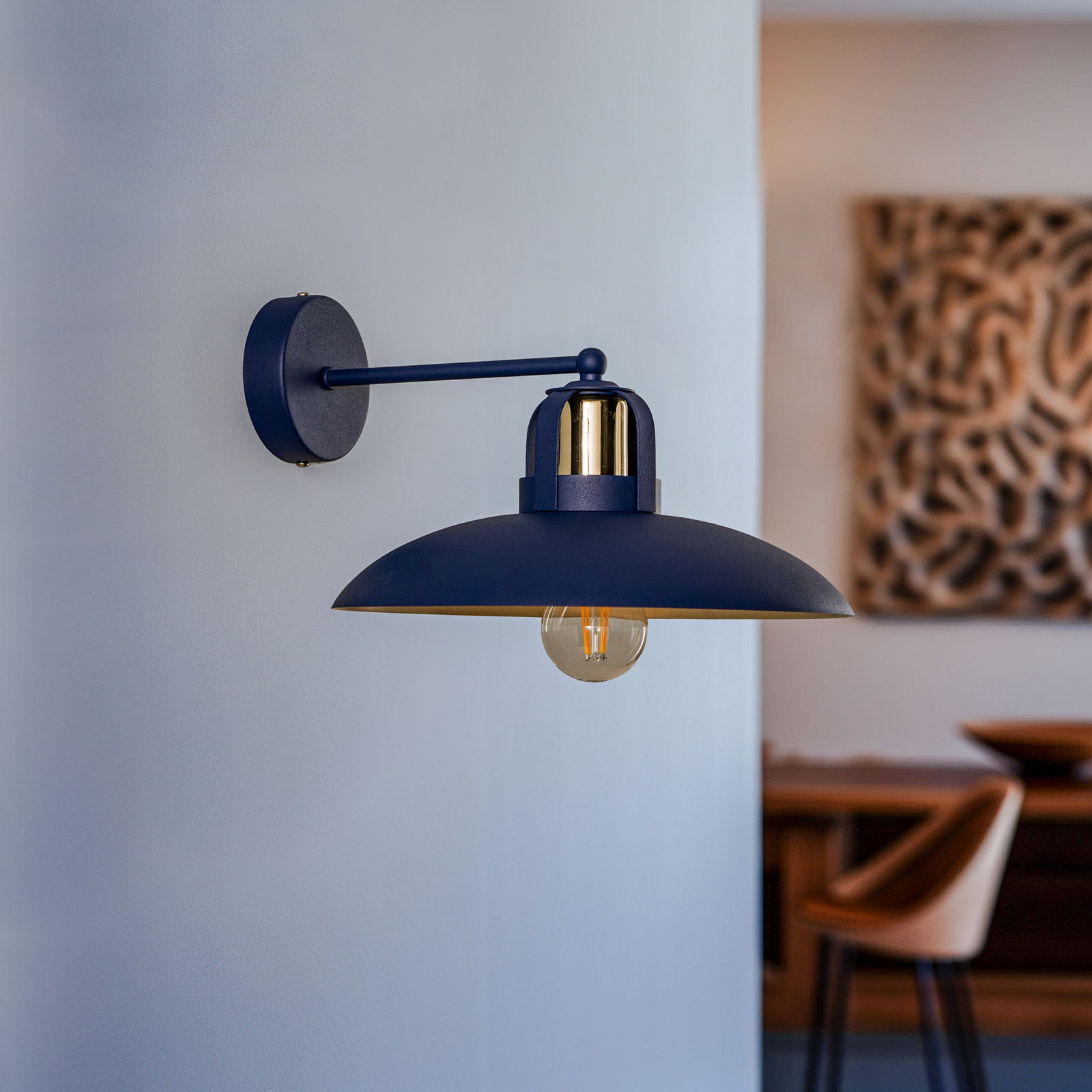 Felix wall lamp, blue/gold