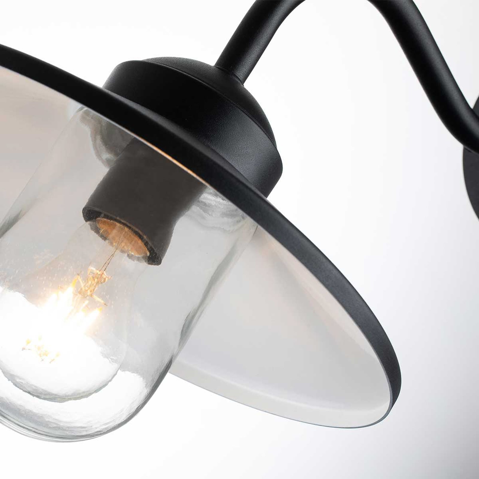 Candeeiro de parede exterior Klampenborg, preto, com sensor, IP44 - Elstead